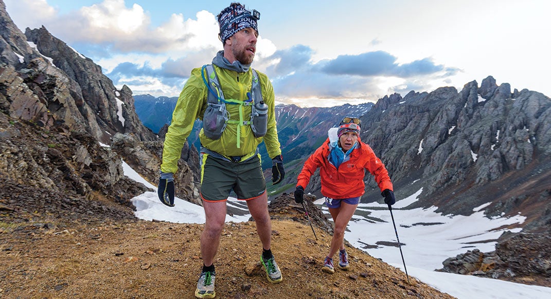 Darcy Piceu with pacer at the 2015 Hardrock 100, Grant Swamp Pass.
