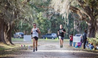 Trophy Series Photo Contest Winner 5.4.17 - William L. Lemieux - "The Hare vs. the Tortoise (2017 winner/course record, using a 'run till the wheels come off' pace [foreground]; 2016 winner/course record, using a 'consistent as a clock' pace [background]) at the 2017 Peyton's Wild and Wacky Ultra"