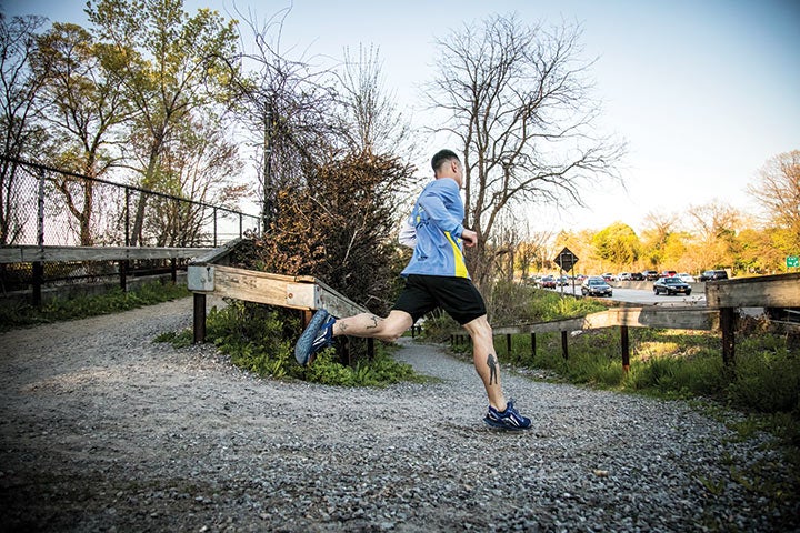 Kahlil Gonzalez on a section of the Leatherstocking Trail.