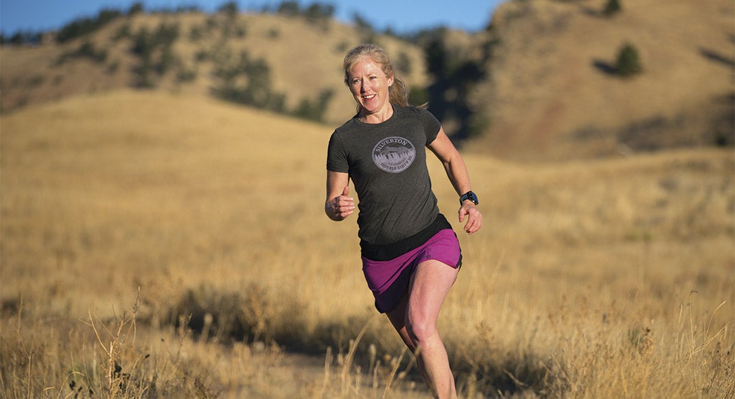 Megan Finnesy out for an autumn run in her backyard, near Durango, Colorado. Photo by Glen Delman