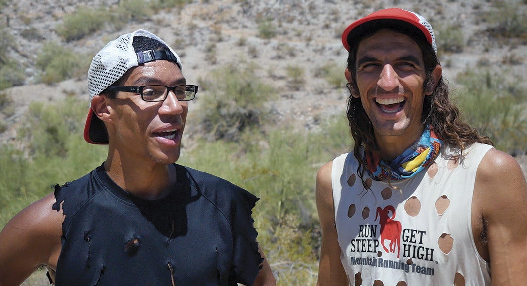 Schuyler Hall and Jamil Coury yucking it up in "chasing Walmsley." Photo by Michael Carson.