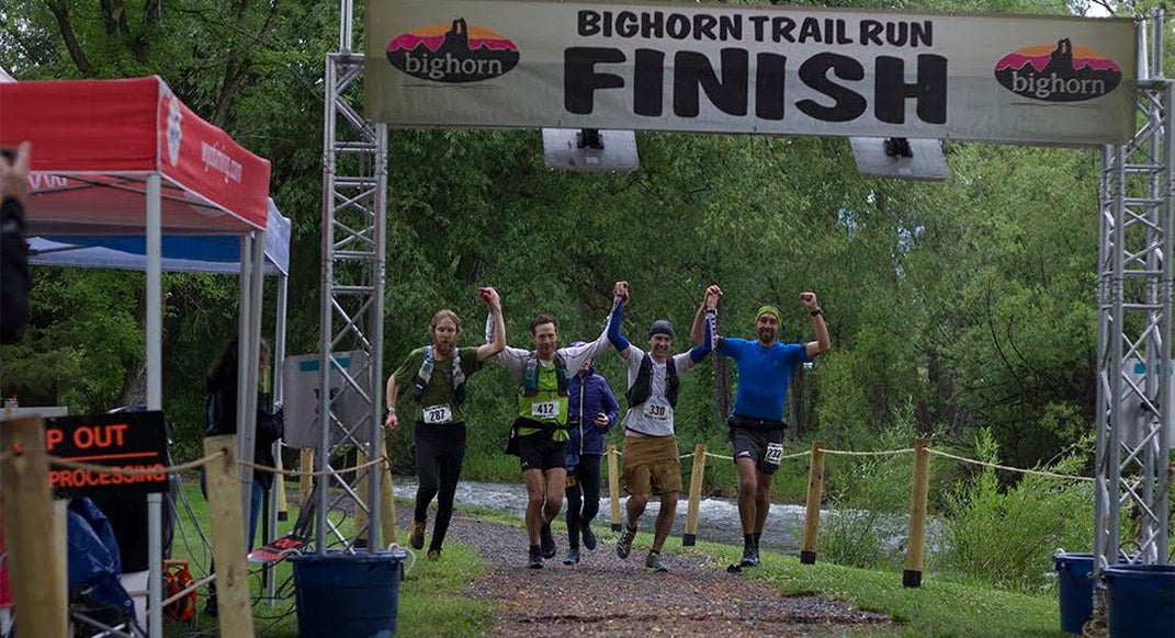 The Bighorn Boys crossing the finish line (left to right: LiPuma, Skurka , Oestrike, Ho). Photo courtesy of Eric LiPuma.