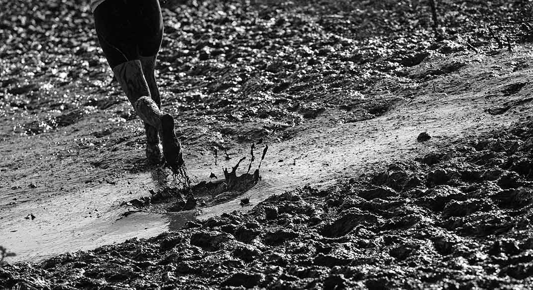 running in mud