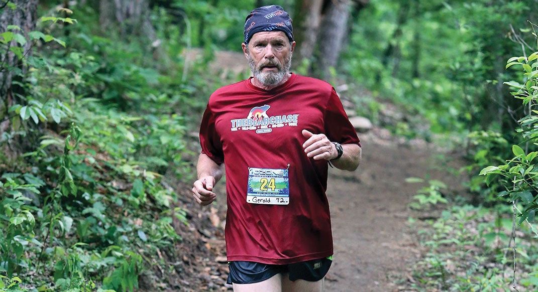 Gerald Bailey, 67, of Glencoe, Kentucky, the 2018 Trail Runner Trophy Series Mile Mogul grand-prize winner at the Ozone Endurance Challenge, Tennessee. Photo by Ethan Turner.