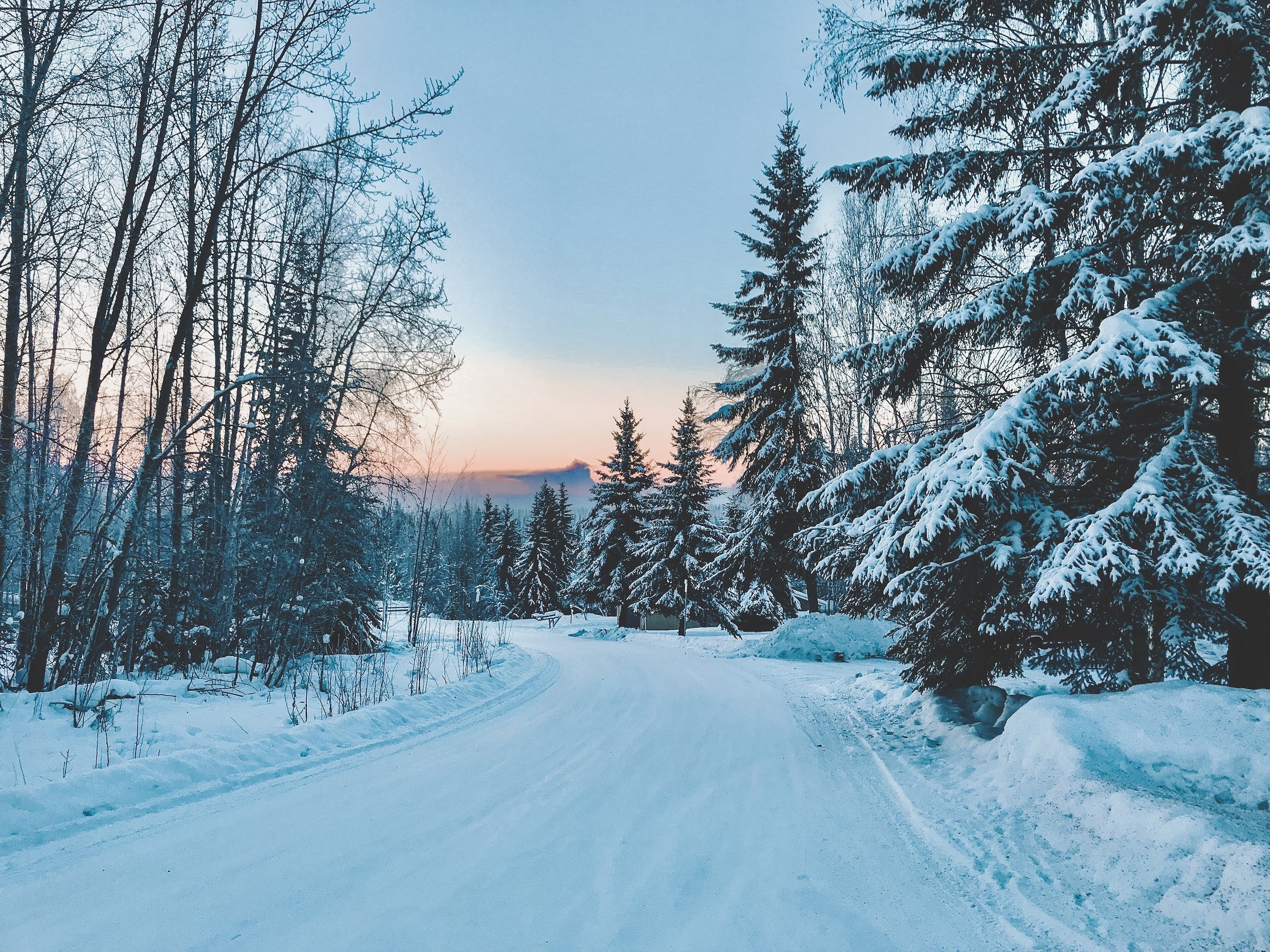 Winter road in Alaska