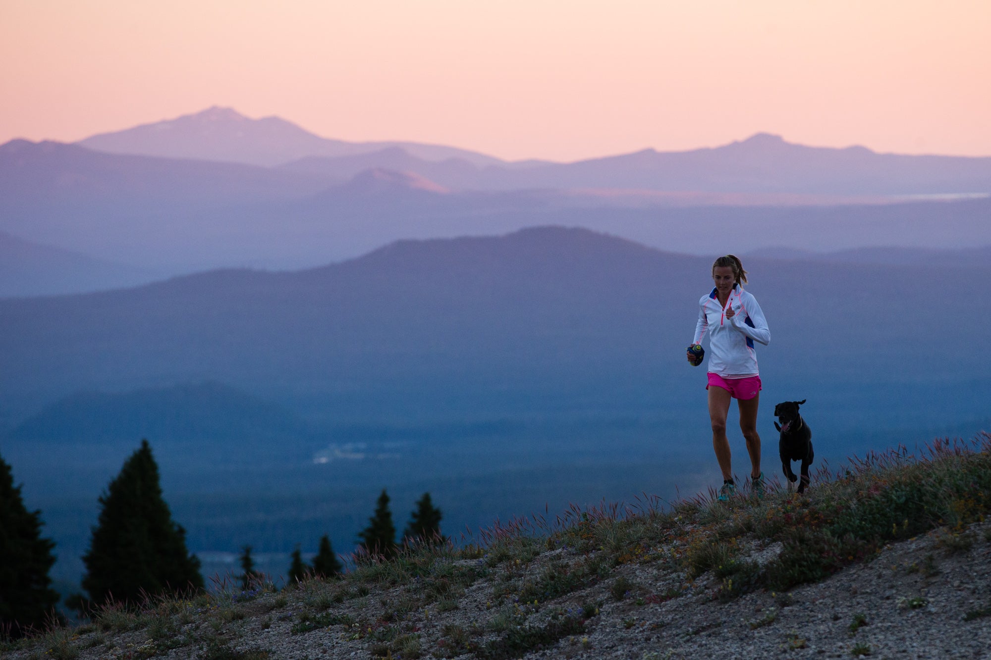 Stephanie Howe trail runs around Broken Top mountain, Oregon.